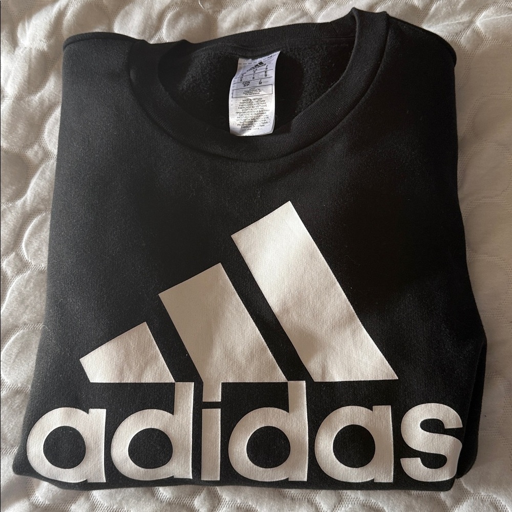 Adidas Black and White Logo Crewneck
